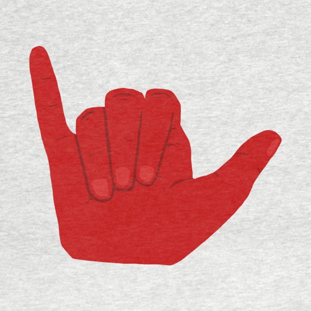 Red Hand of Hanging Loose by troylwilkinson